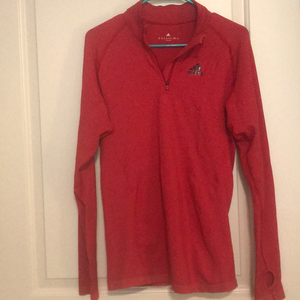 Adidas Tech Fit Red 1/4 Zip **FITS LIKE W SMALL**